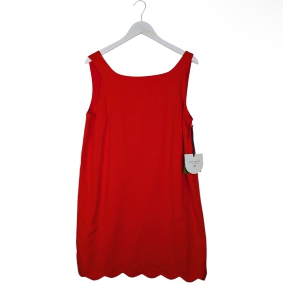 Kate spade x target orange/Red Sleeveless Scalloped Hem mini Dress XL. - Picture 4 of 7